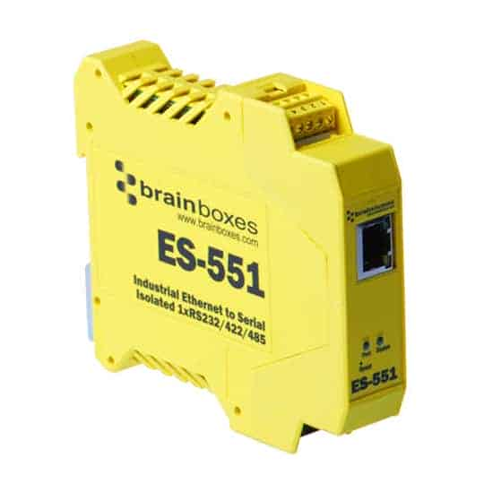 Brainboxes Isolated Industrial Ethernet to Serial 1xRS232/422/485